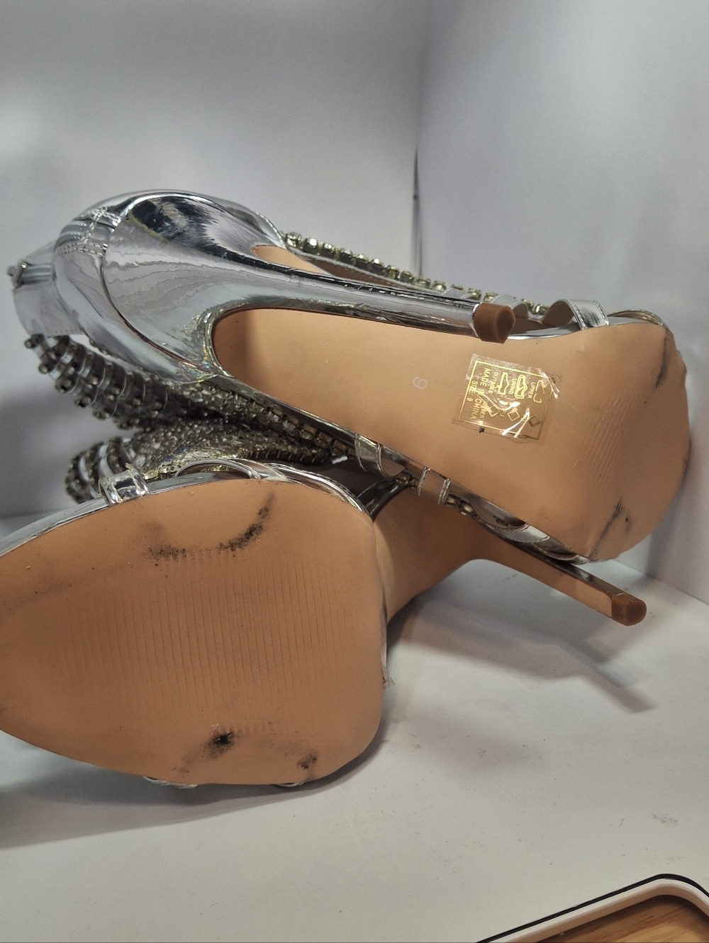 Azalea Wang Push Your Luck Stiletto Sandal In Silver (Runs Big) - Picture 8 of 13
